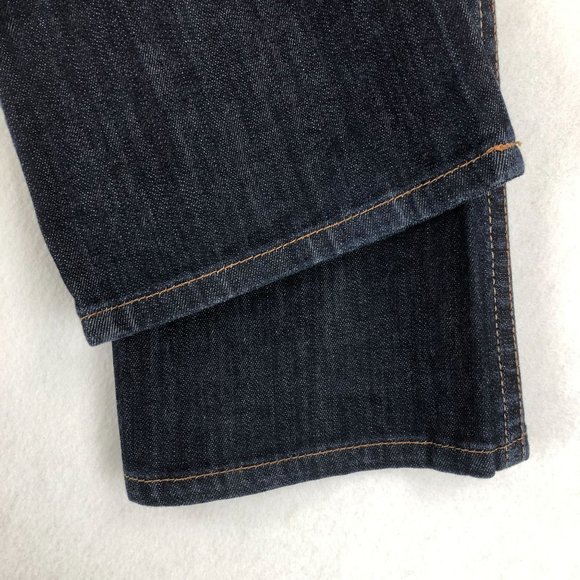 Calvin Klein Women's Size 27/4 Dark Wash Blue Denim Mini Bootcut Jeans - Picture 3 of 9